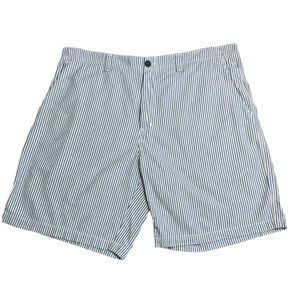 IZOD Saltwater Men's Blue White Cotton Striped Casual Shorts‎ Sz. 38